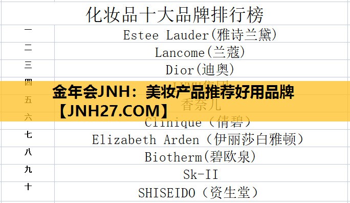 美妆产品推荐好用品牌